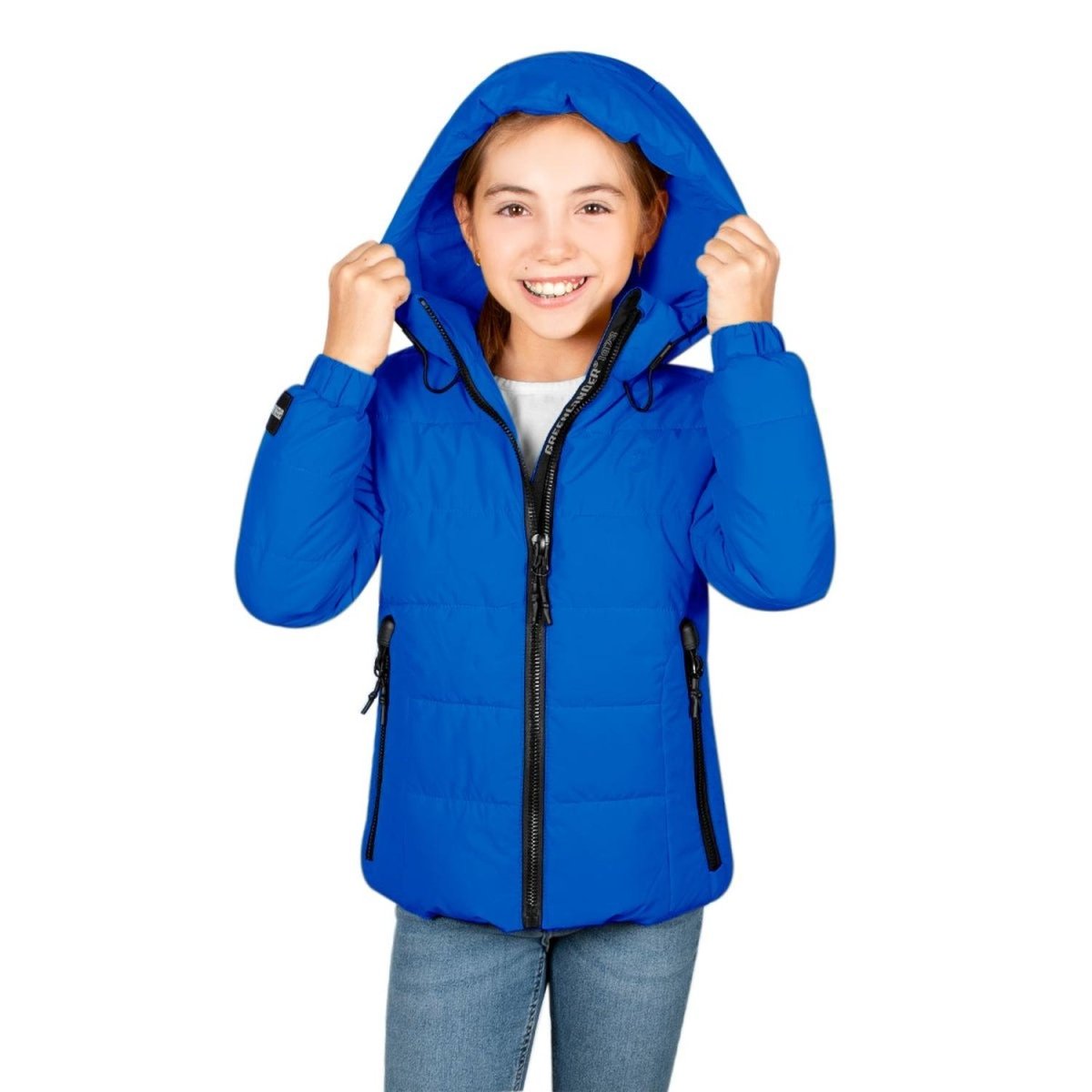 Chamarra Capitonada Para Niña Con Gorro Ajustable Greenlander - Greenlander