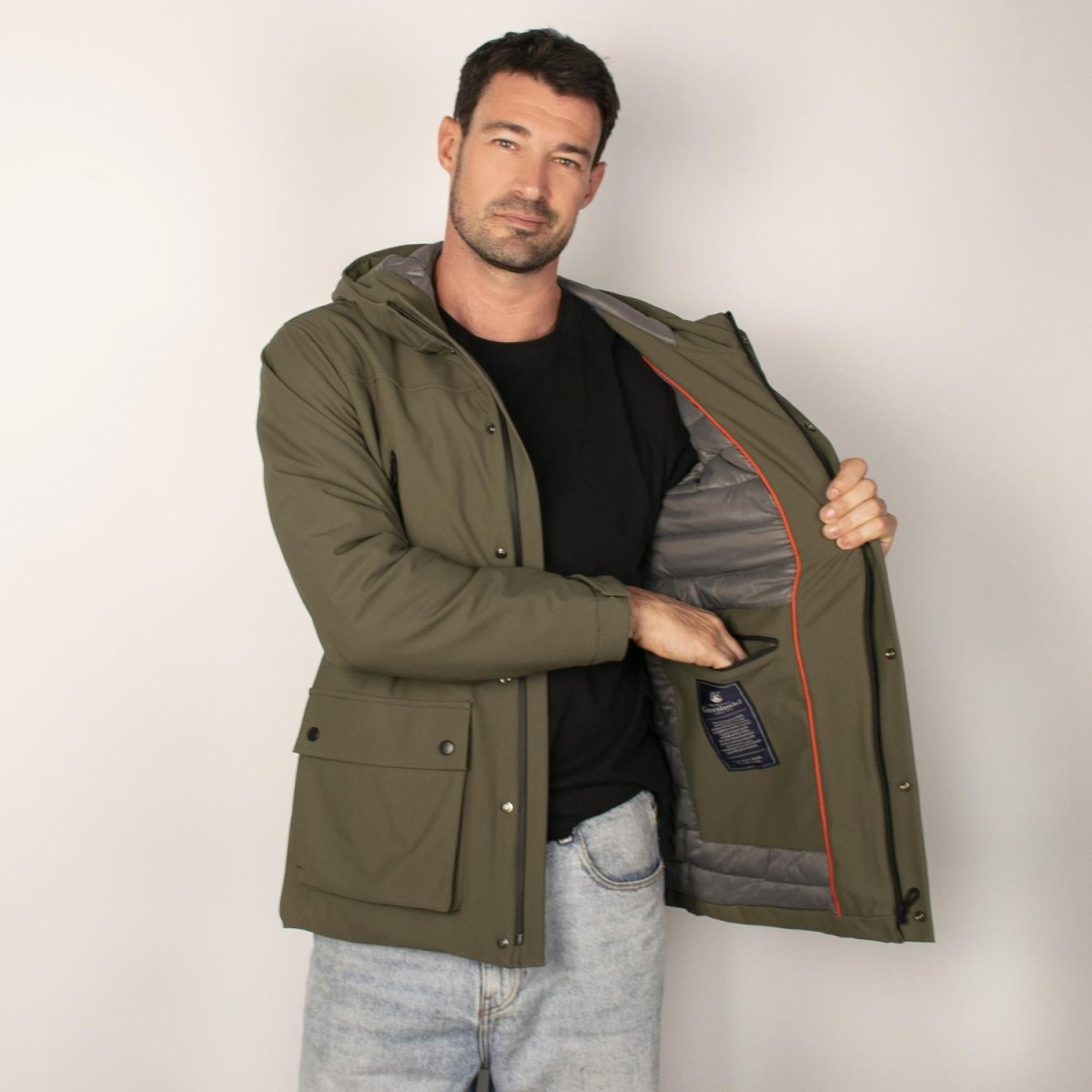 Chamarra con Capucha para hombre con bolsa interna Greenlander - Greenlander