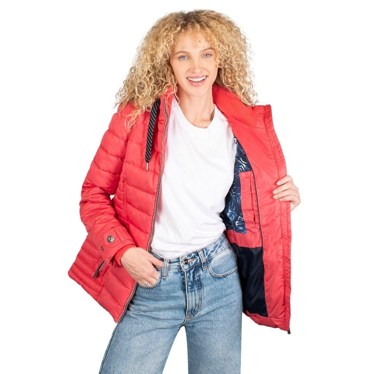 Chamarra Con Gorro Desmontable Mujer Premium - Greenlander