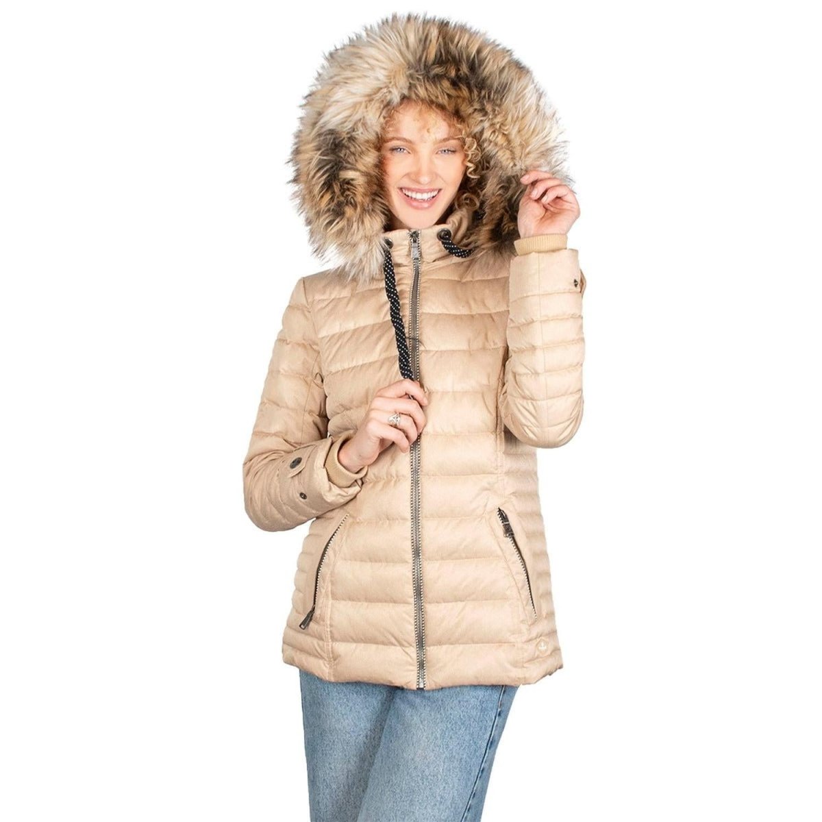 Chamarra Con Gorro Desmontable Mujer Premium - Greenlander