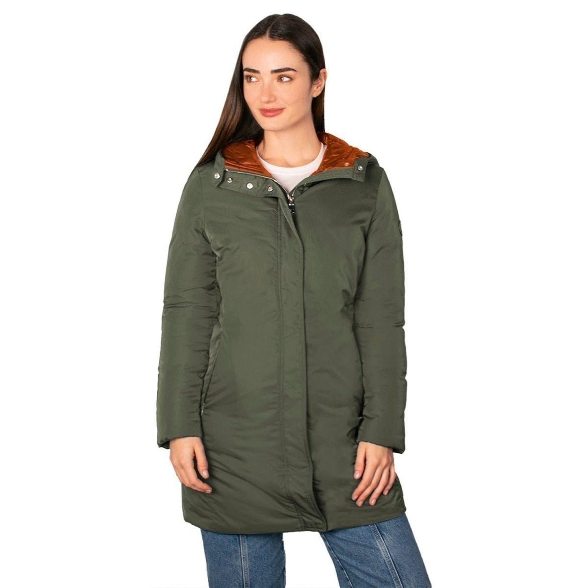 Chamarra Con Gorro Fijo y Forro Capitonado en Contraste Greenlander Mujer - Greenlander