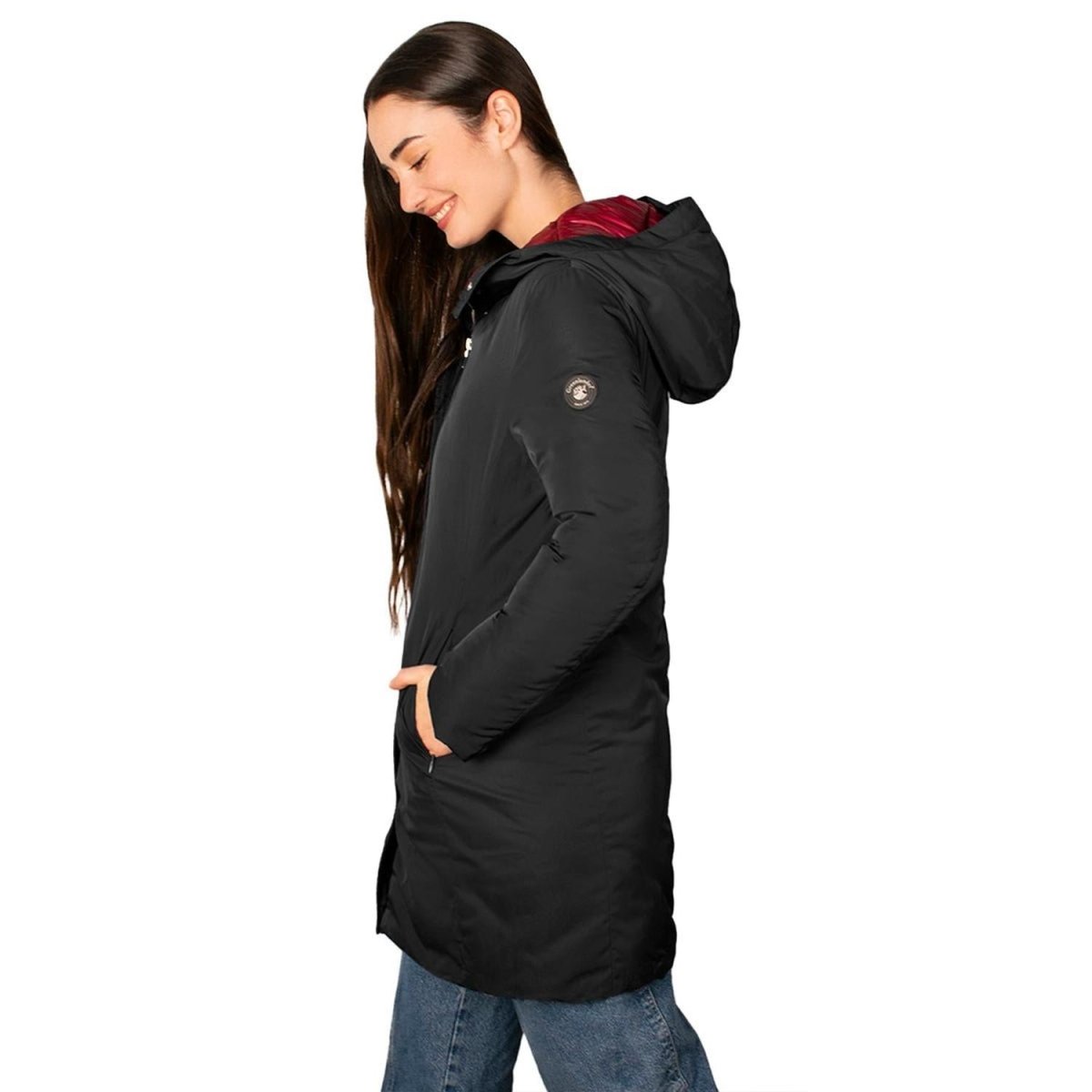 Chamarra Con Gorro Fijo y Forro Capitonado en Contraste Greenlander Mujer - Greenlander