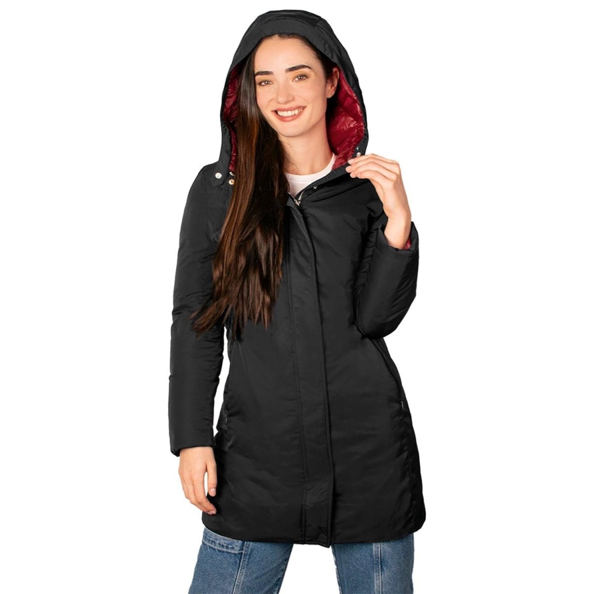 Chamarra Con Gorro Fijo y Forro Capitonado en Contraste Greenlander Mujer - Greenlander