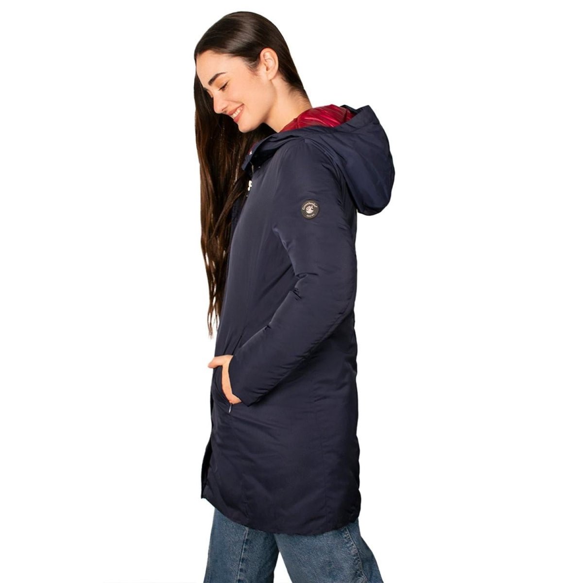 Chamarra Con Gorro Fijo y Forro Capitonado en Contraste Greenlander Mujer - Greenlander