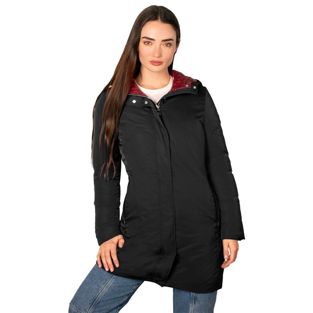 Chamarra Con Gorro Fijo y Forro Capitonado en Contraste Greenlander Mujer - Greenlander