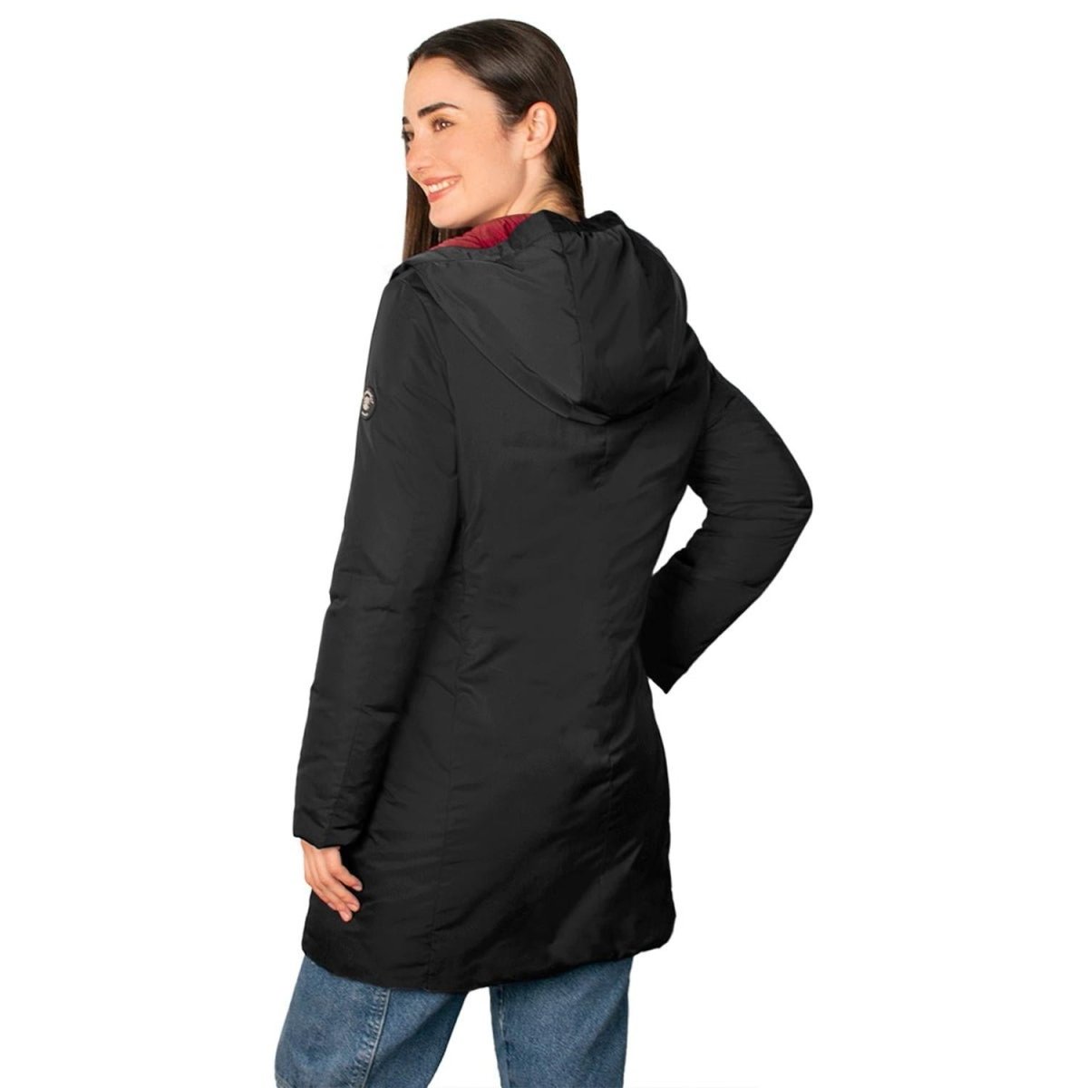 Chamarra Con Gorro Fijo y Forro Capitonado en Contraste Greenlander Mujer - Greenlander