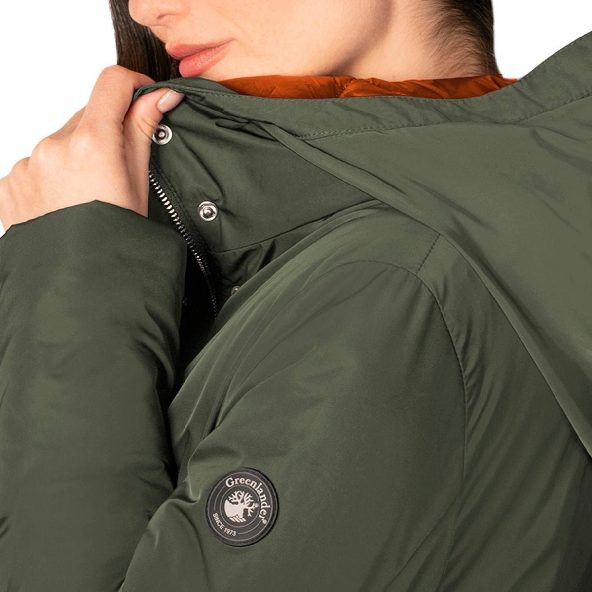 Chamarra Con Gorro Fijo y Forro Capitonado en Contraste Greenlander Mujer - Greenlander