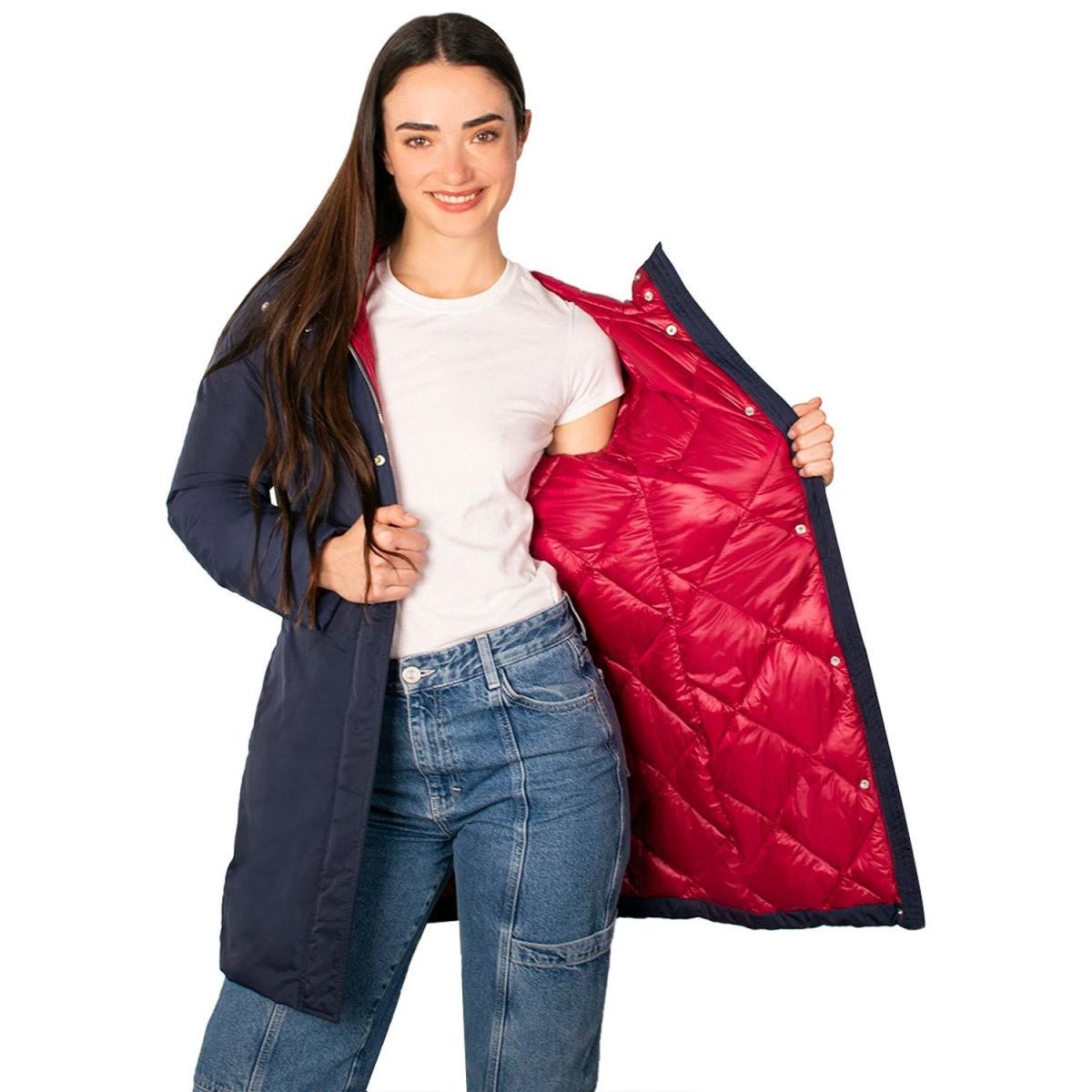 Chamarra Con Gorro Fijo y Forro Capitonado en Contraste Greenlander Mujer - Greenlander