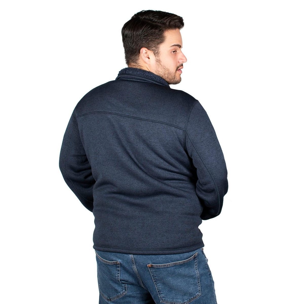 Chamarra Cuello Alto Jaspeada Hombre Plus Size - Greenlander