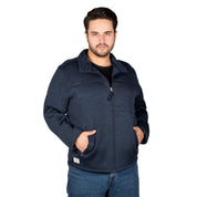 Chamarra Cuello Alto Jaspeada Hombre Plus Size - Greenlander