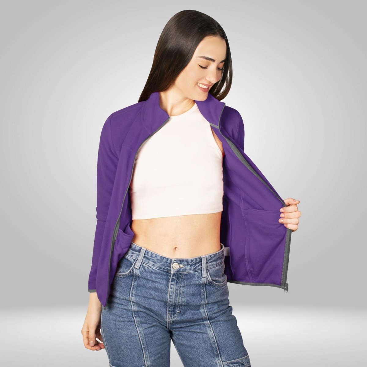 Chamarra de fleece para mujer con cuello alto y bolsillos Greenlander - Greenlander