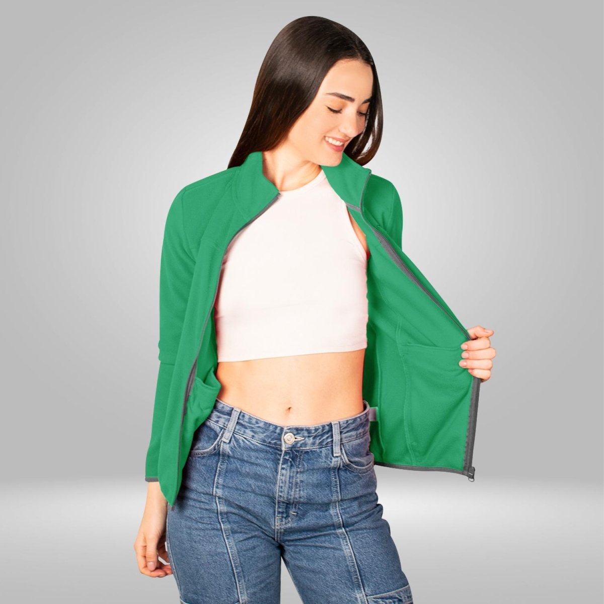 Chamarra de fleece para mujer con cuello alto y bolsillos Greenlander - Greenlander