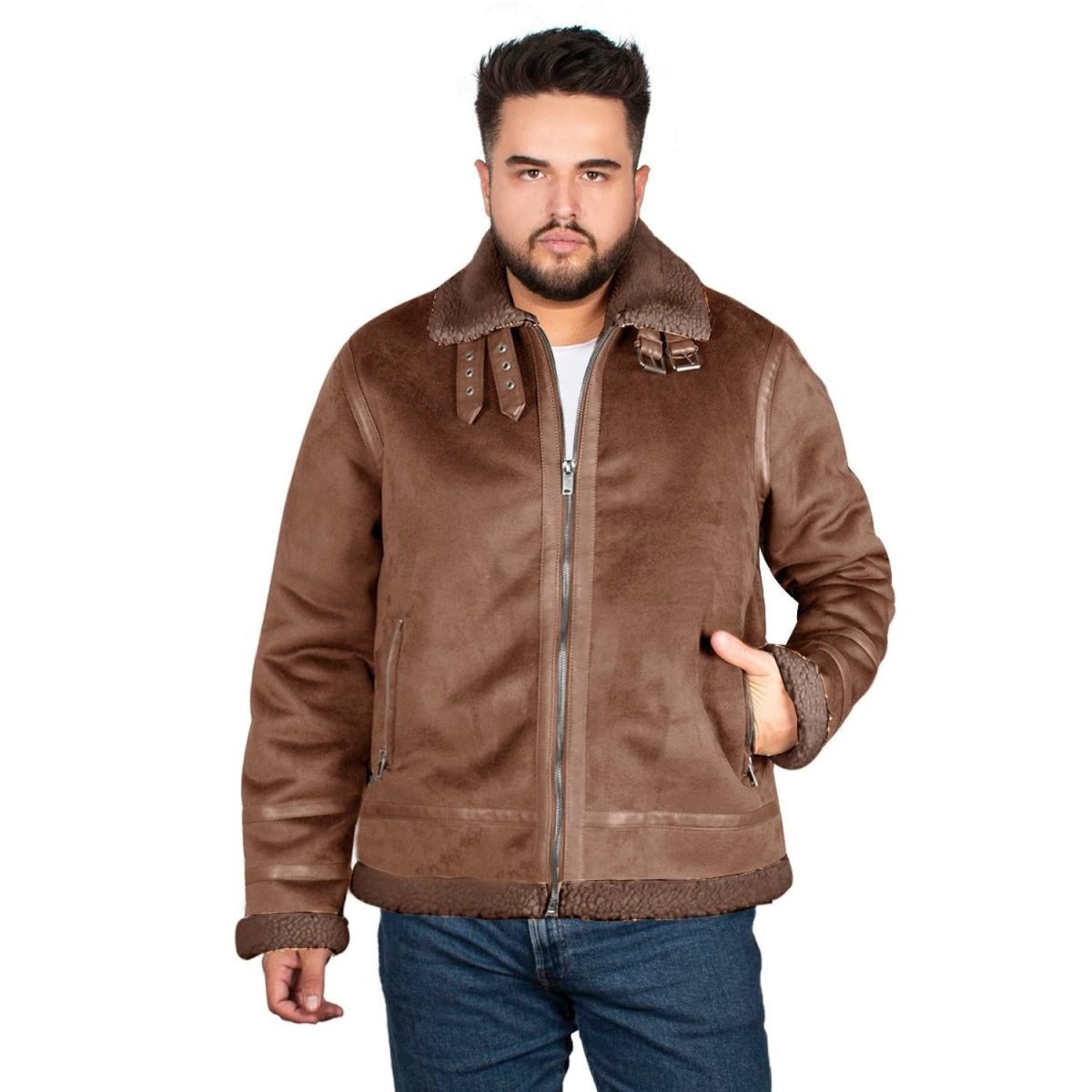 Chamarra De Gamuza Cazadora Plus Size Hombre - Greenlander
