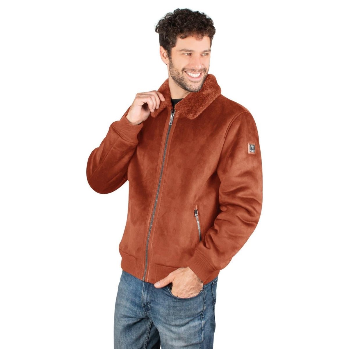 Chamarra De Gamuza Cuello Fur Hombre - Greenlander