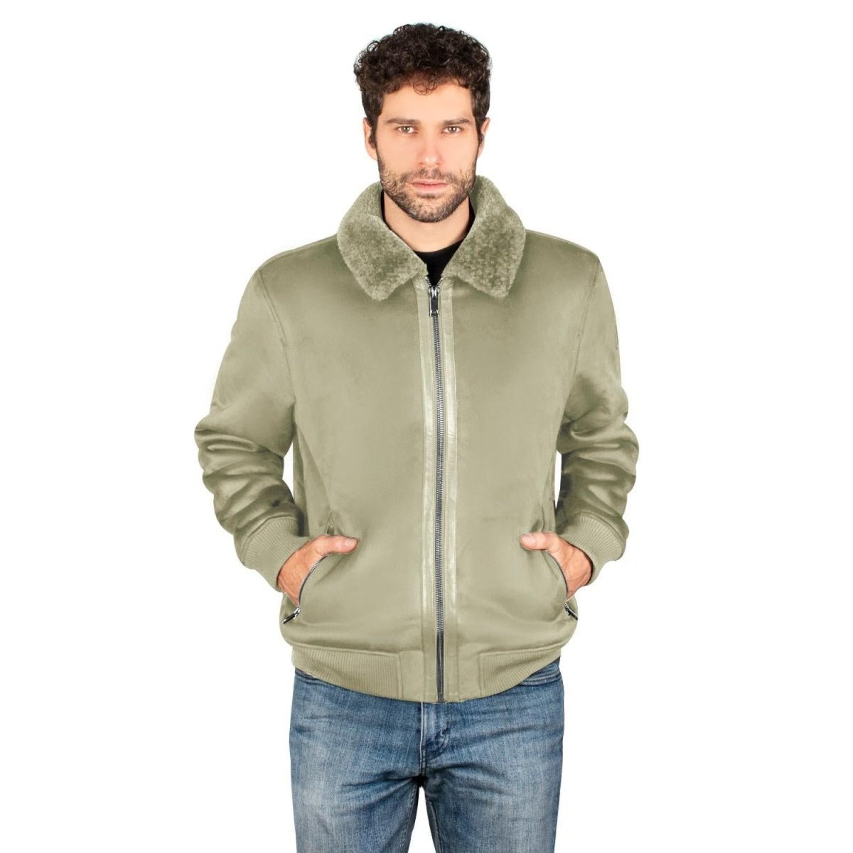 Chamarra De Gamuza Cuello Fur Hombre - Greenlander