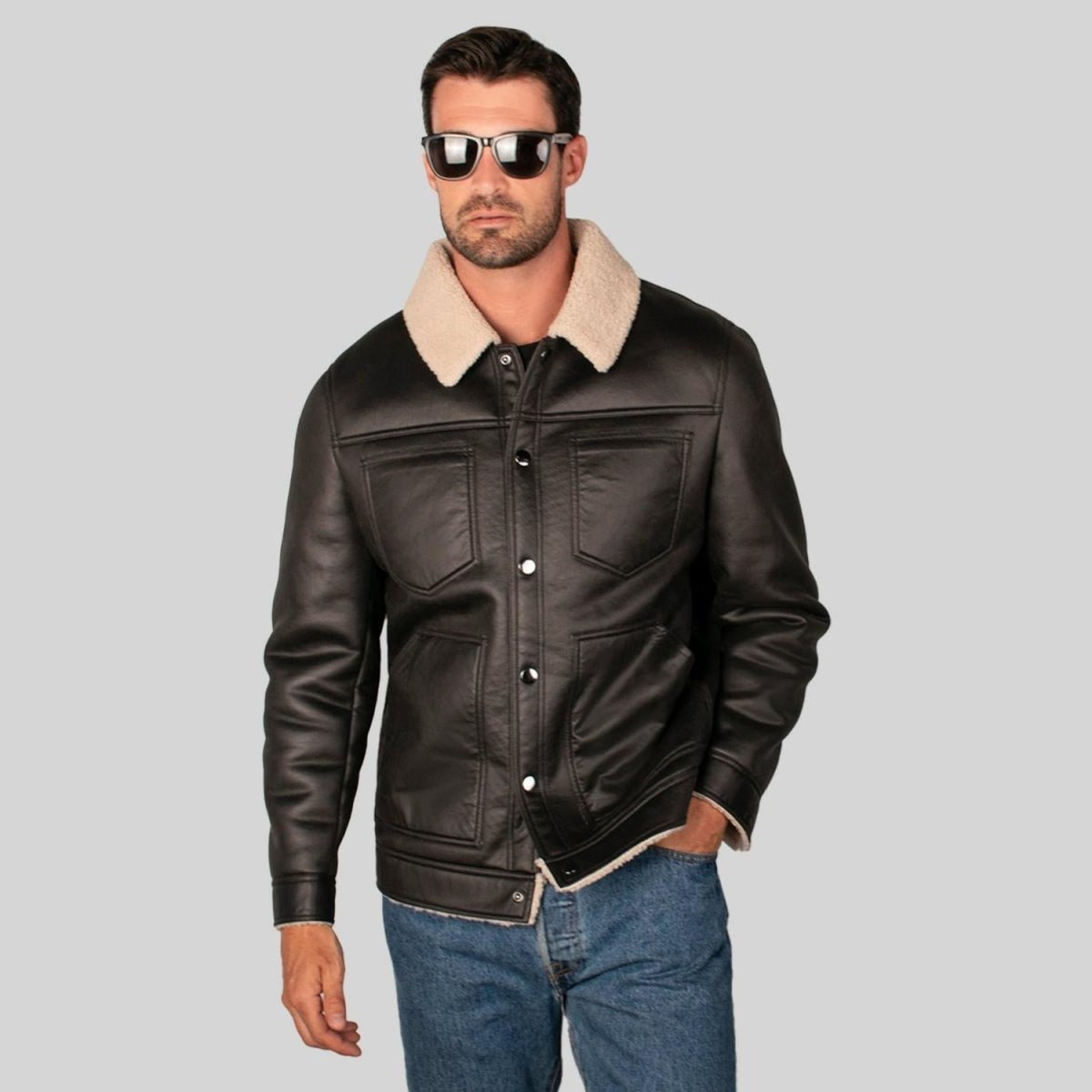 Chamarra De Gamuza Para Hombre Con Cuello De Sherpa Greenlander - Greenlander