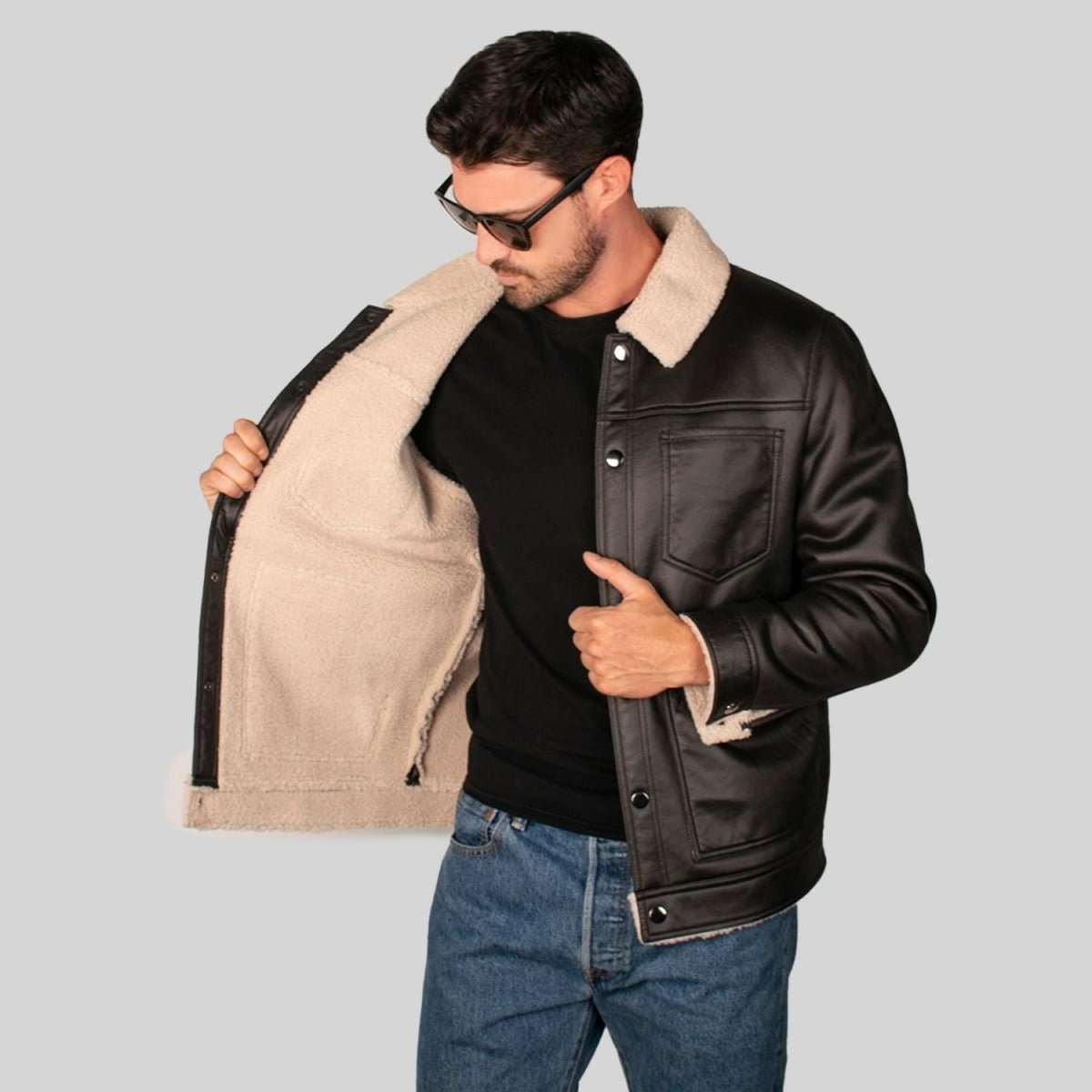 Chamarra De Gamuza Para Hombre Con Cuello De Sherpa Greenlander - Greenlander