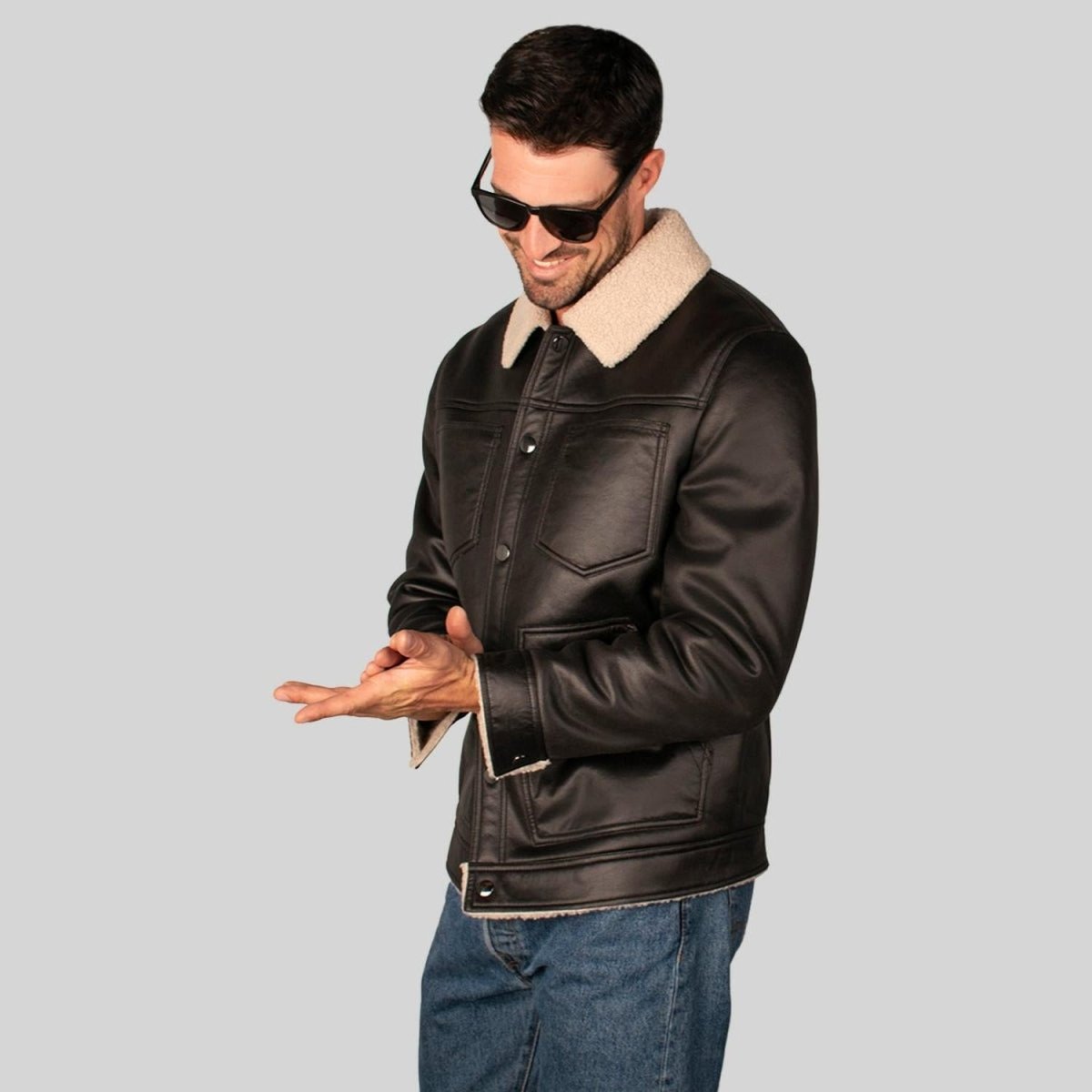 Chamarra De Gamuza Para Hombre Con Cuello De Sherpa Greenlander - Greenlander