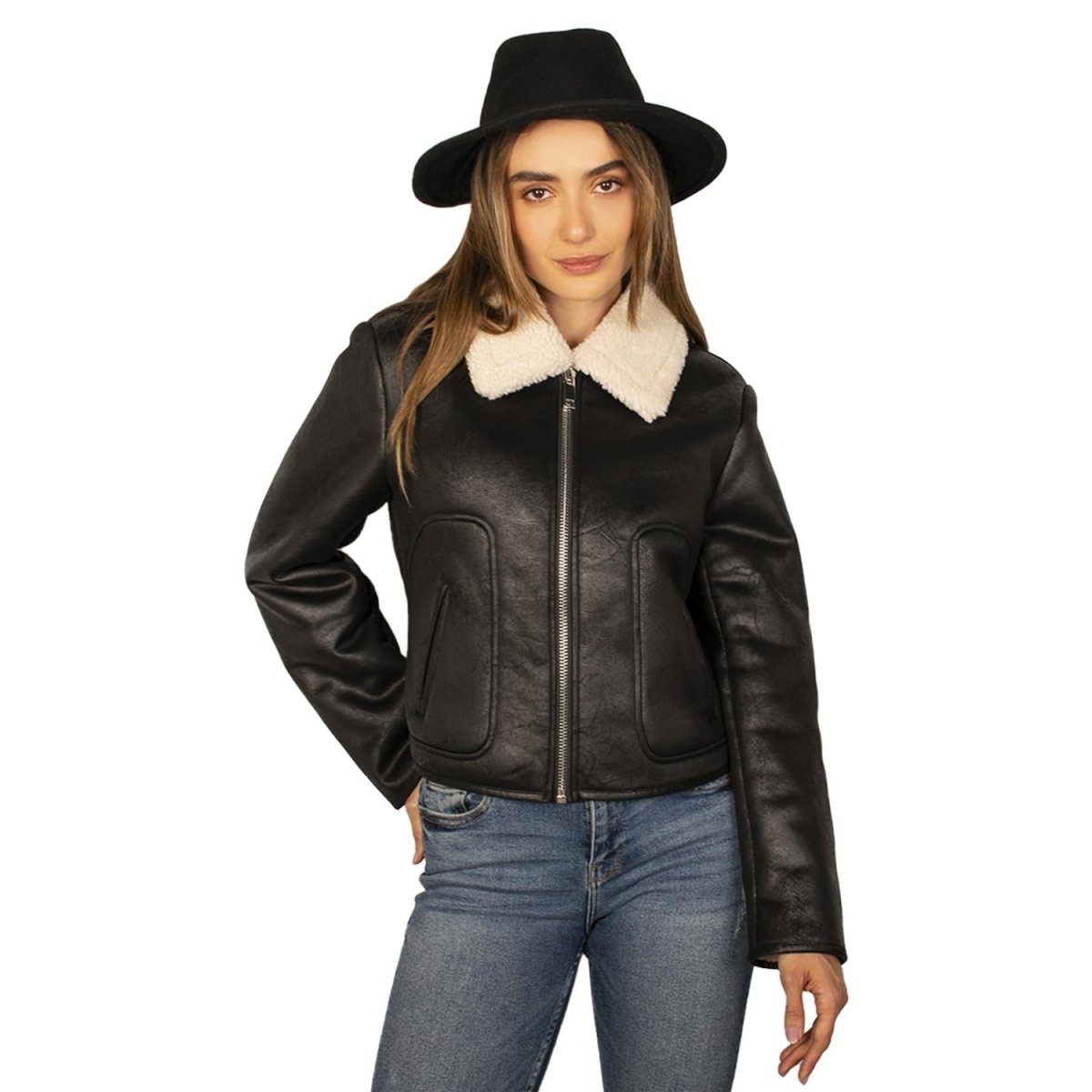 Chamarra de gamuza para mujer con cuello de peluche Greenlander - Greenlander