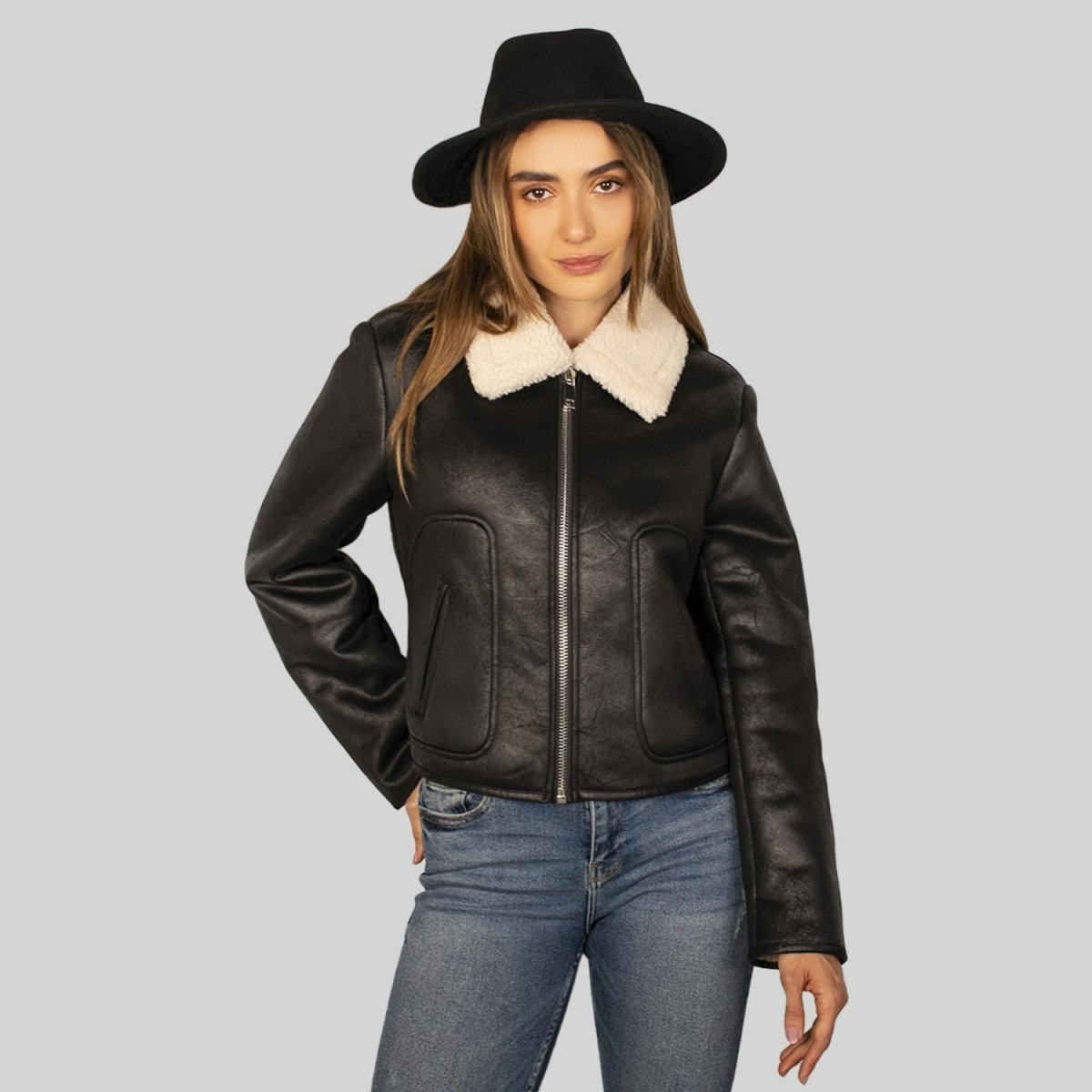 Chamarra de gamuza para mujer con cuello de peluche Greenlander - Greenlander