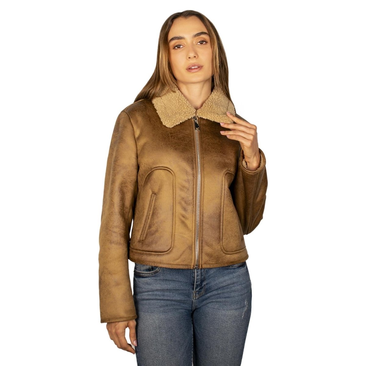 Chamarra de gamuza para mujer con cuello de peluche Greenlander - Greenlander