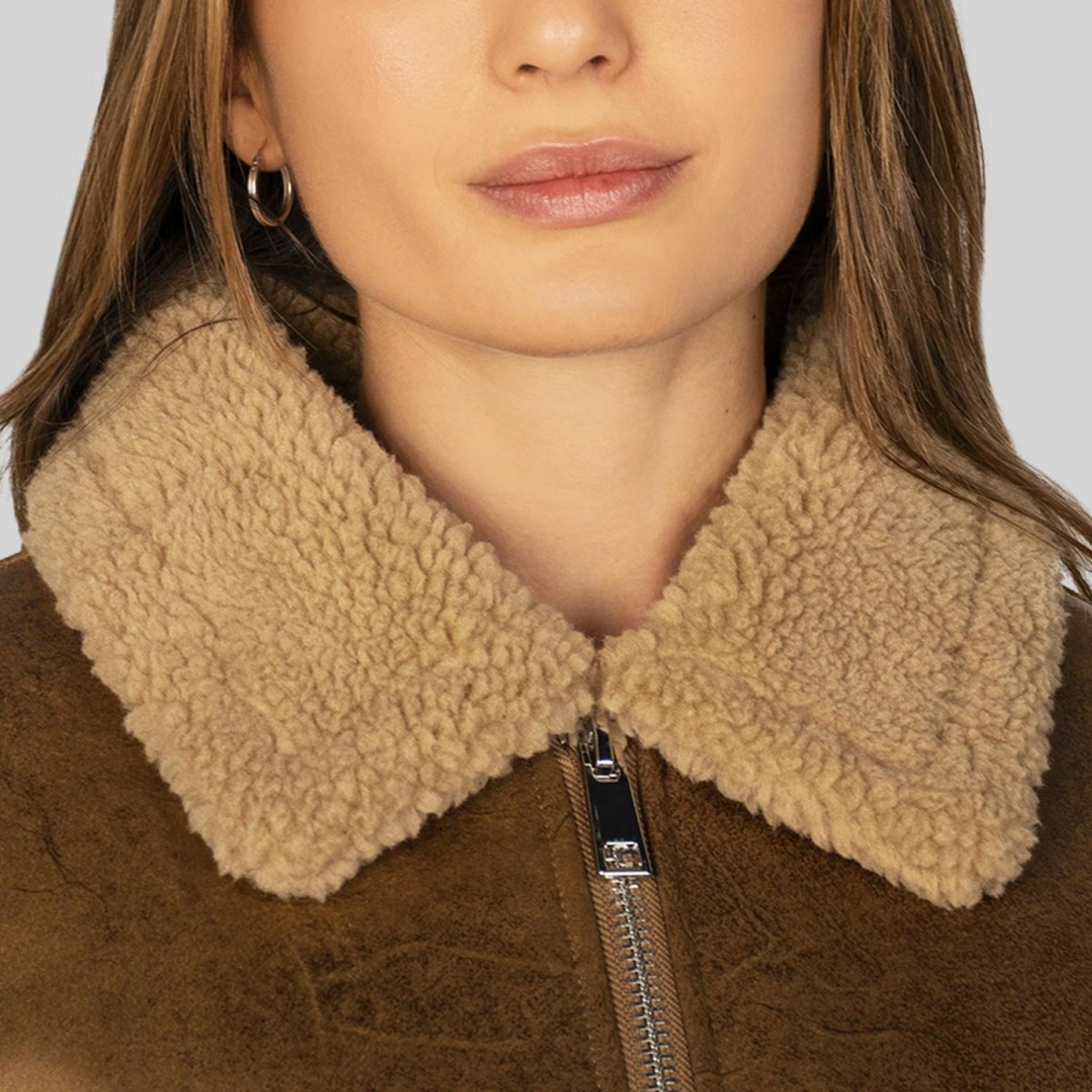 Chamarra de gamuza para mujer con cuello de peluche Greenlander - Greenlander