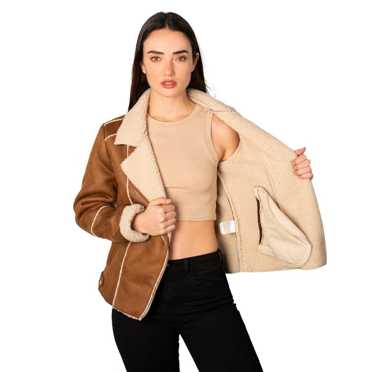 Chamarra de gamuza para mujer con forro de peluche - Greenlander