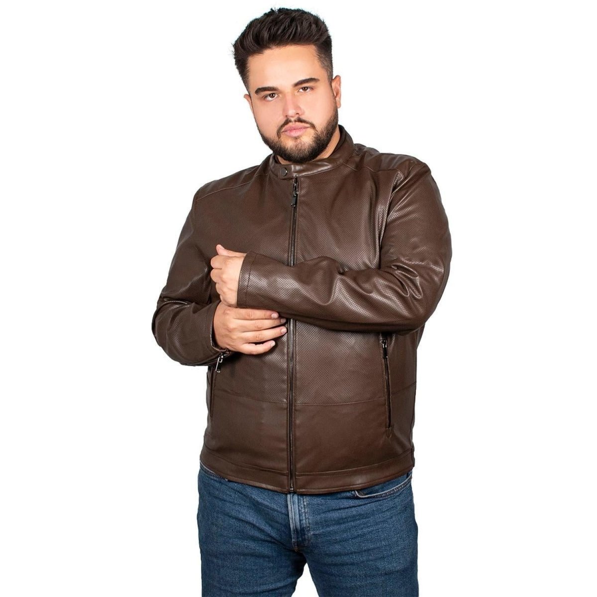 Chamarra de Vinipiel Lifestyle Hombre Plus Size - Greenlander