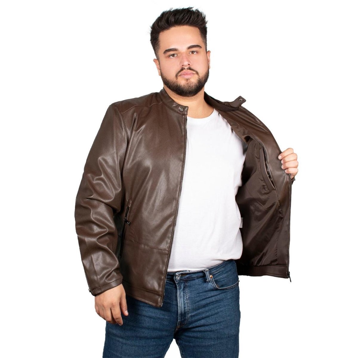 Chamarra de Vinipiel Lifestyle Hombre Plus Size - Greenlander