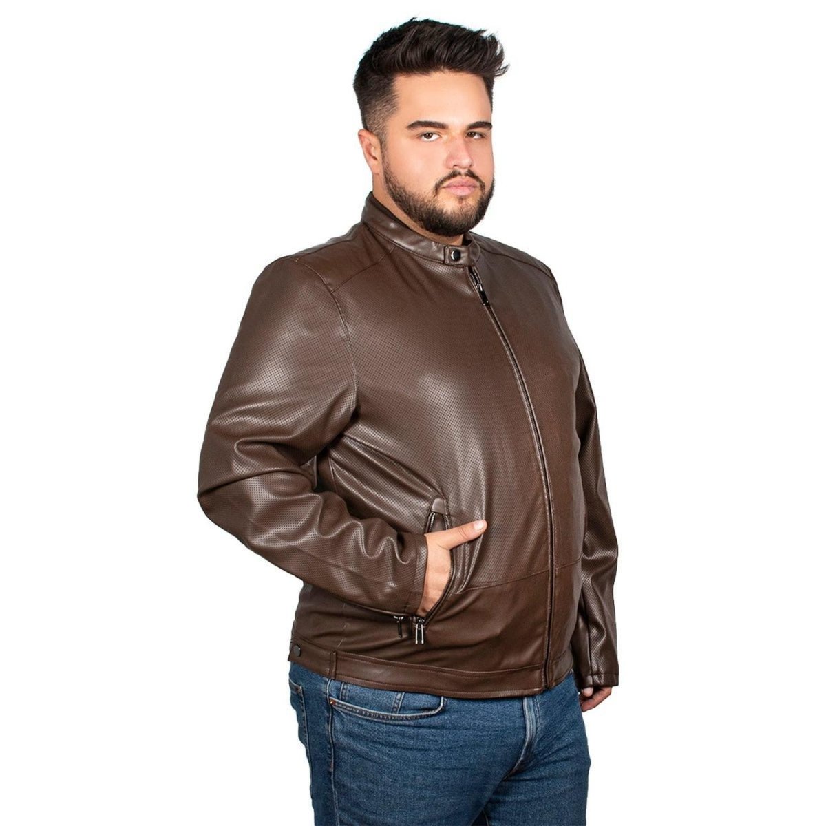Chamarra de Vinipiel Lifestyle Hombre Plus Size - Greenlander