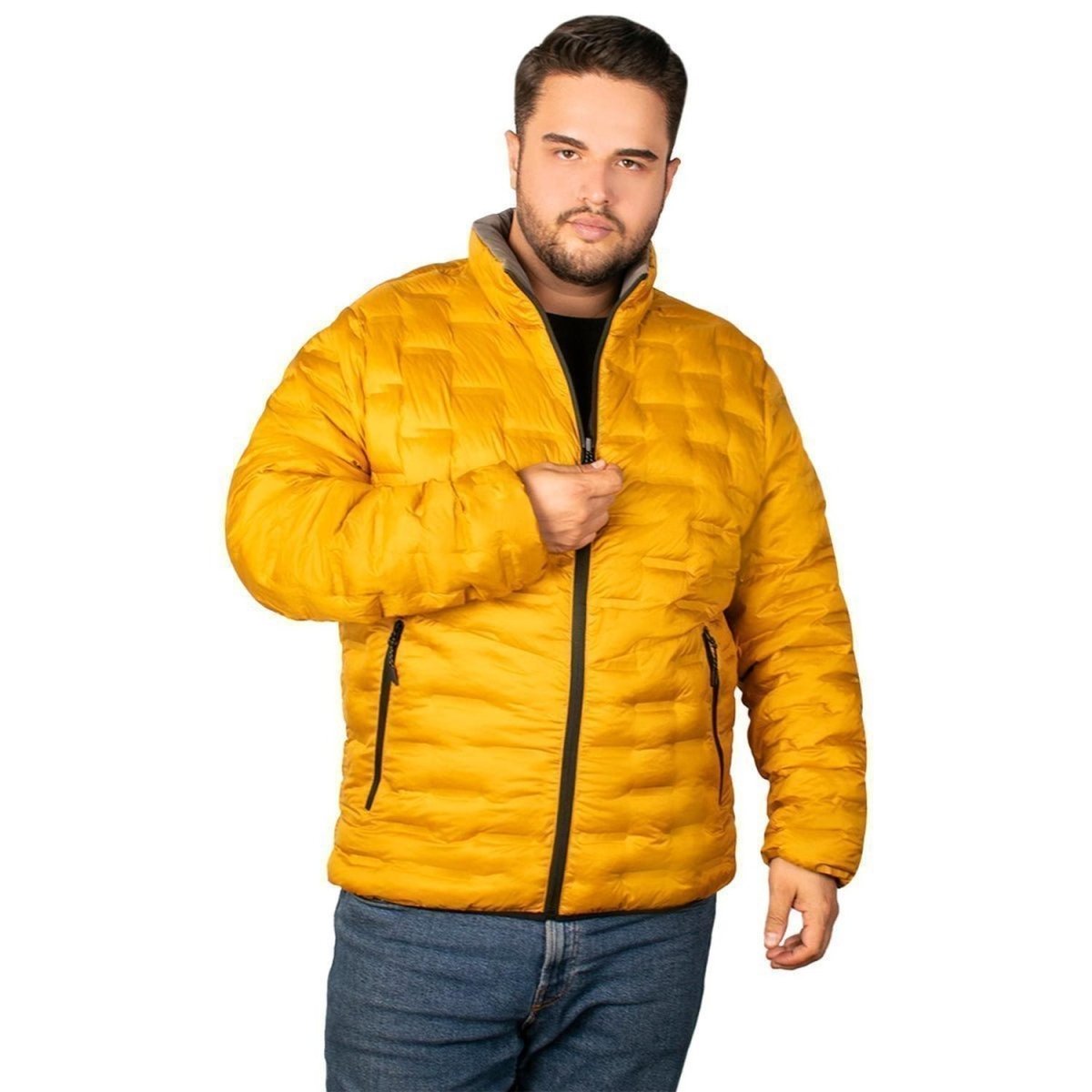 Chamarra Doblevista Capitonada Con Termo Sellado Greenlander Hombre Plus Size - Greenlander