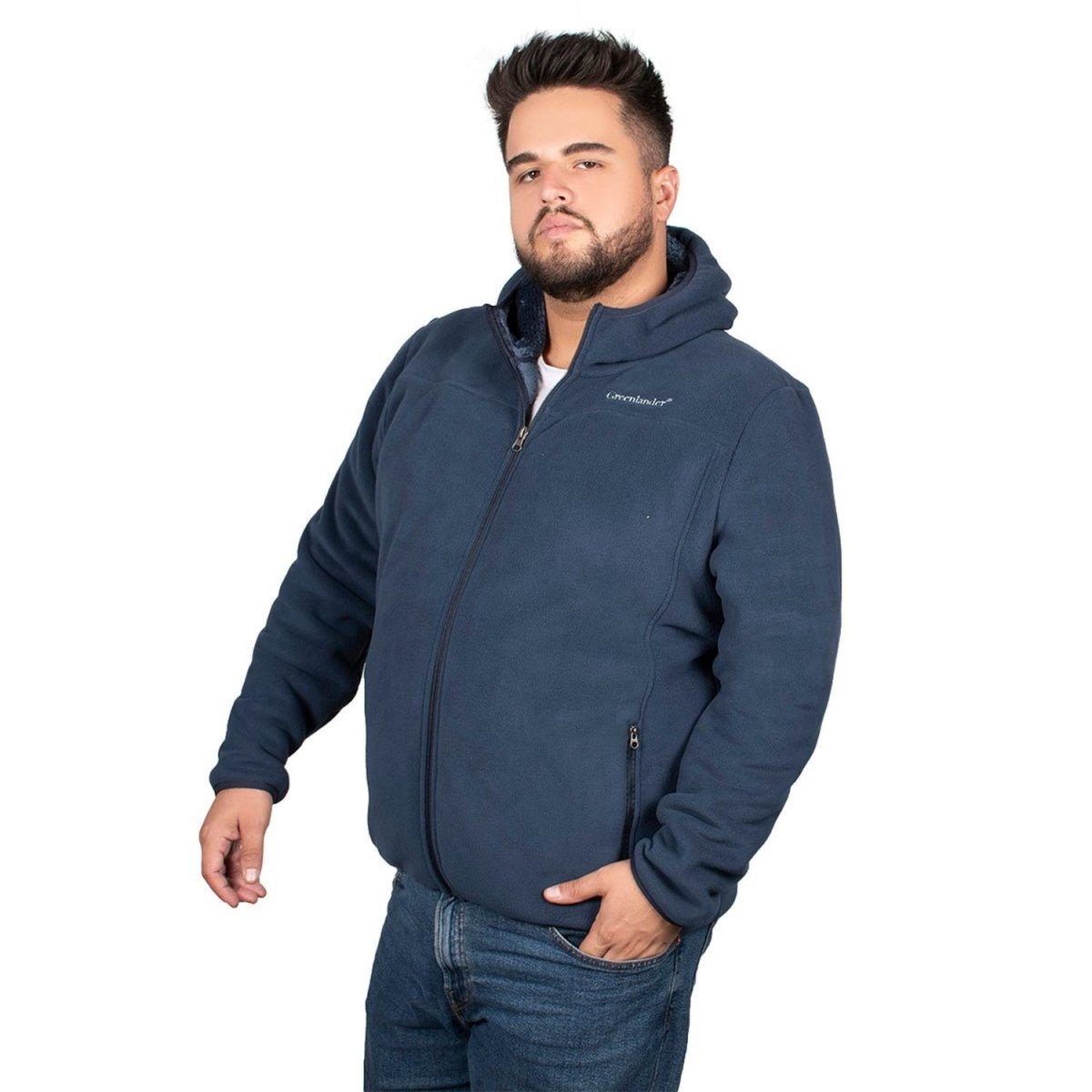 Chamarra Fleece Con Gorro Fijo Greenlander Hombre - Greenlander