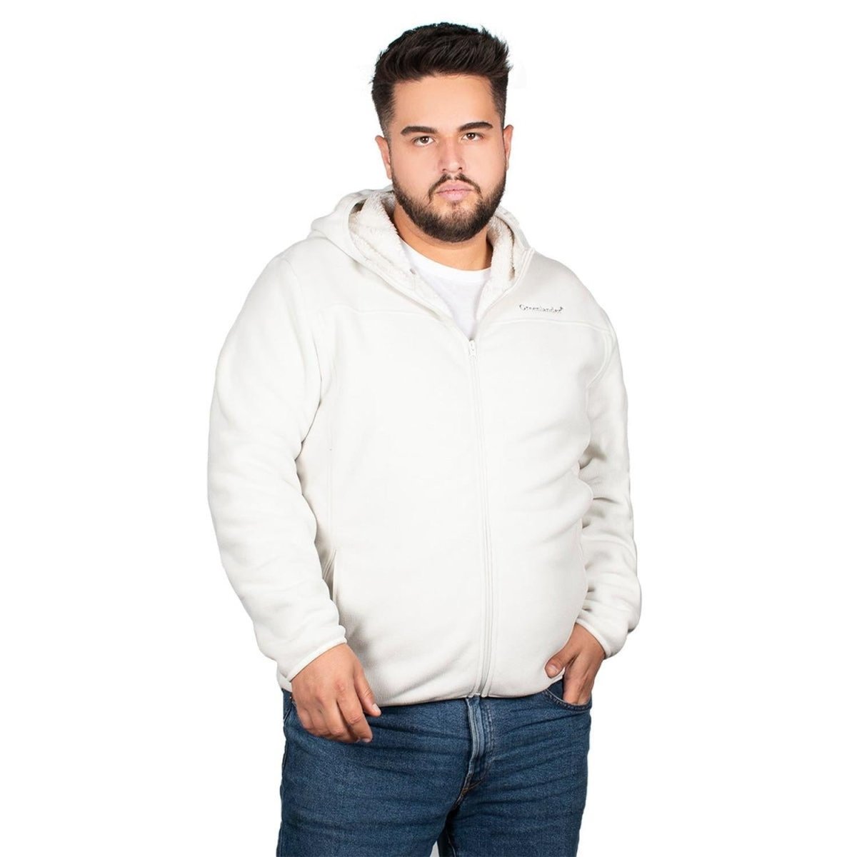 Chamarra Fleece Con Gorro Fijo Greenlander Hombre - Greenlander