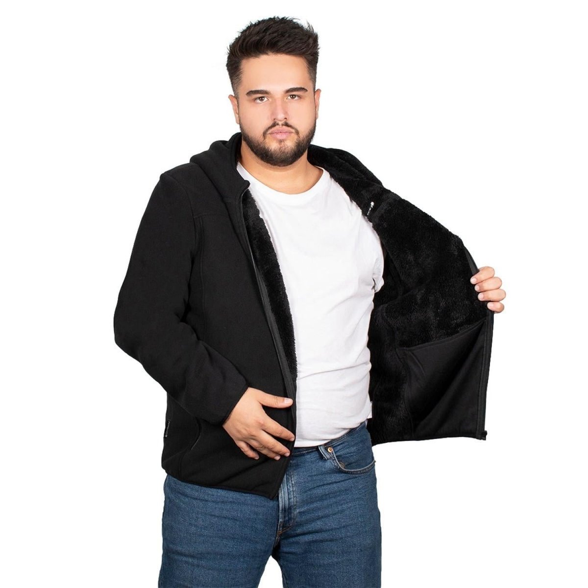 Chamarra Fleece Con Gorro Fijo Greenlander Hombre - Greenlander