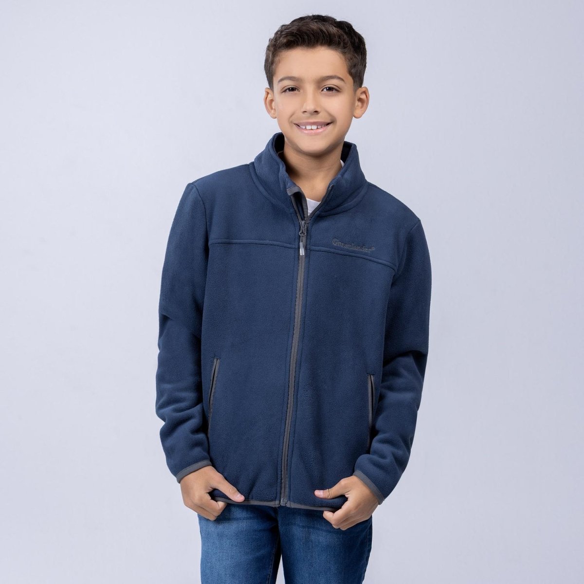 Chamarra fleece para niño con cuello alto y bolsillos Greenlander - Greenlander