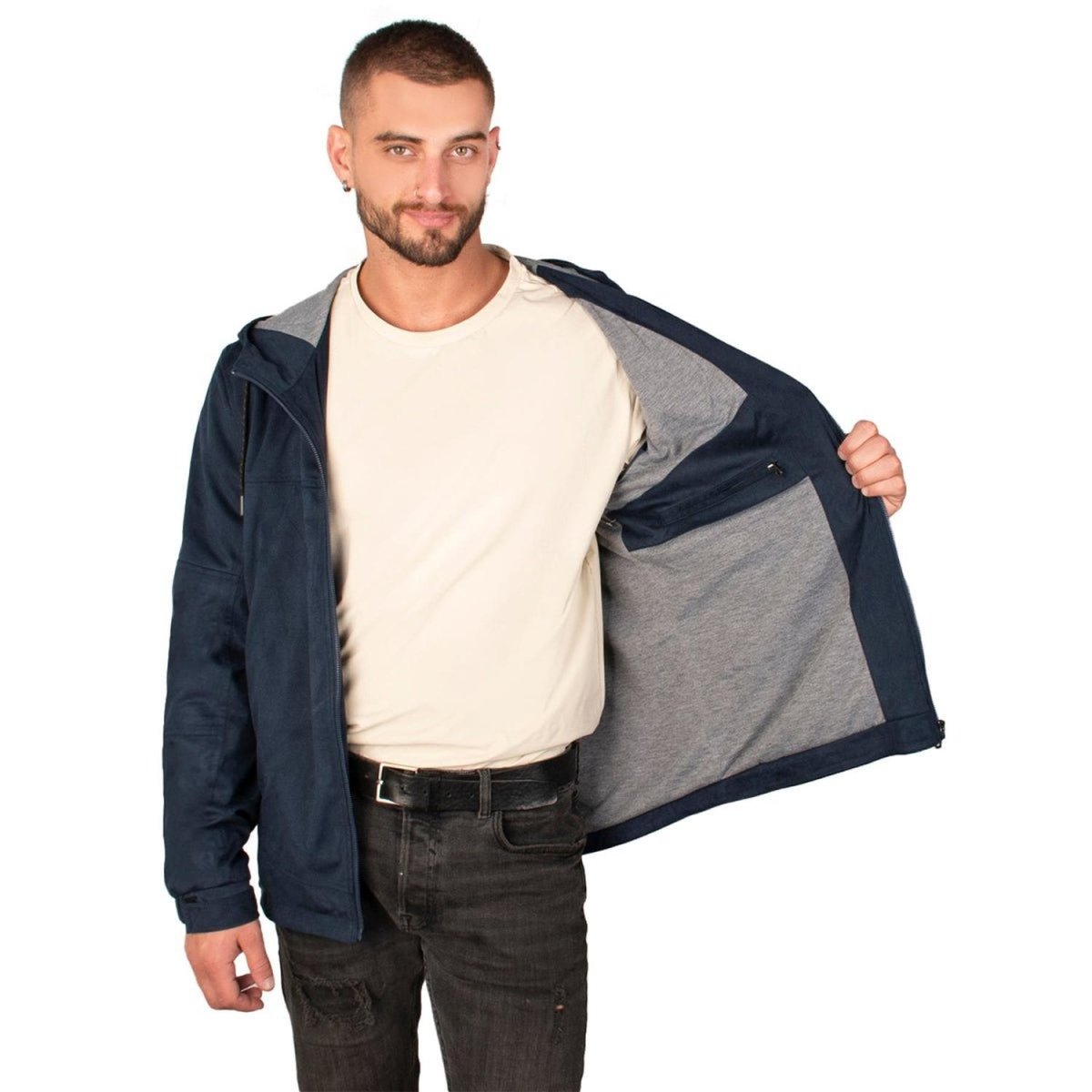 Chamarra Gamuza Con Gorro Hombre - Greenlander