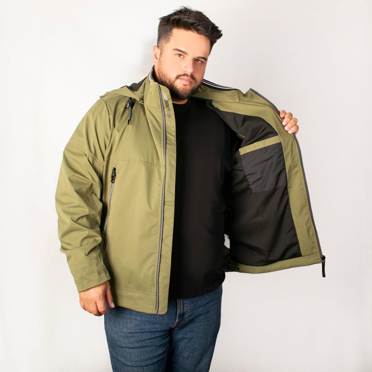 Chamarra Hombre Talla Extra Rompevientos con Forro y Gorro Desmontable Greenlander - Greenlander