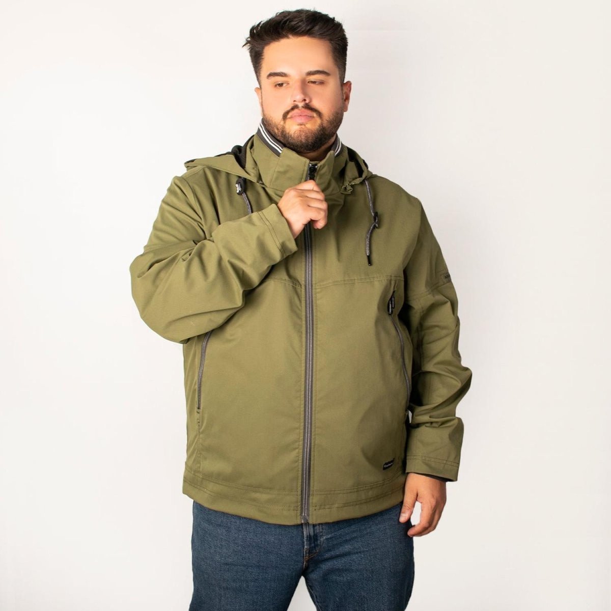 Chamarra Hombre Talla Extra Rompevientos con Forro y Gorro Desmontable Greenlander - Greenlander