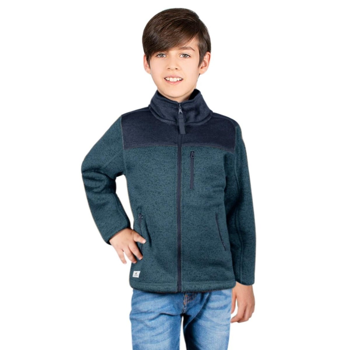 Chamarra Jaspe con Cierre Niño - Greenlander
