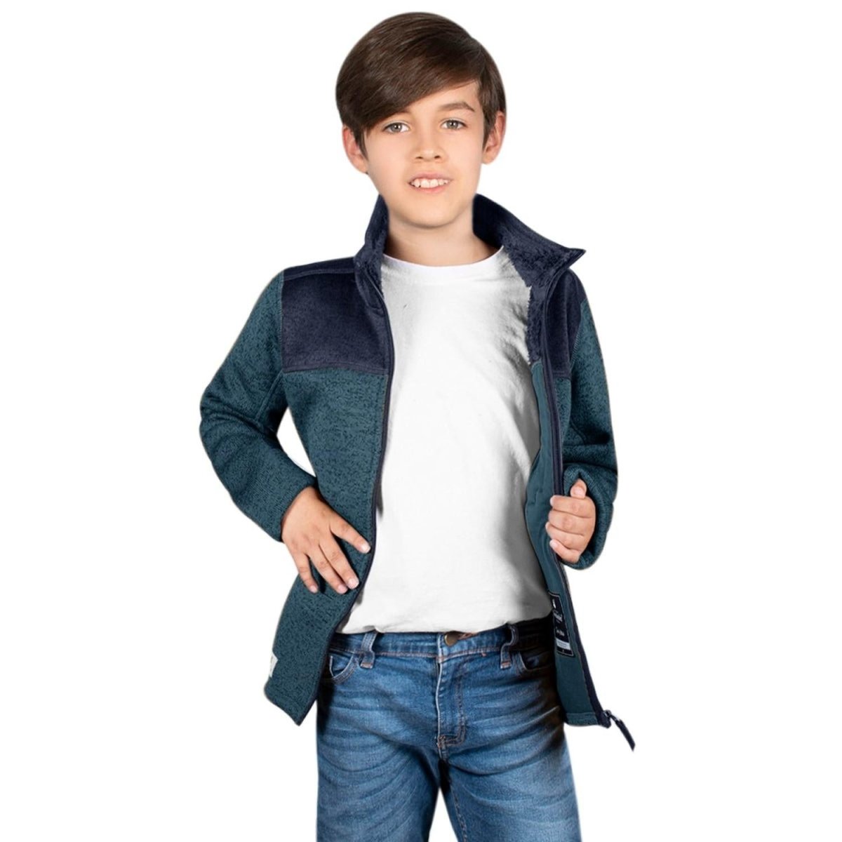 Chamarra Jaspe con Cierre Niño - Greenlander