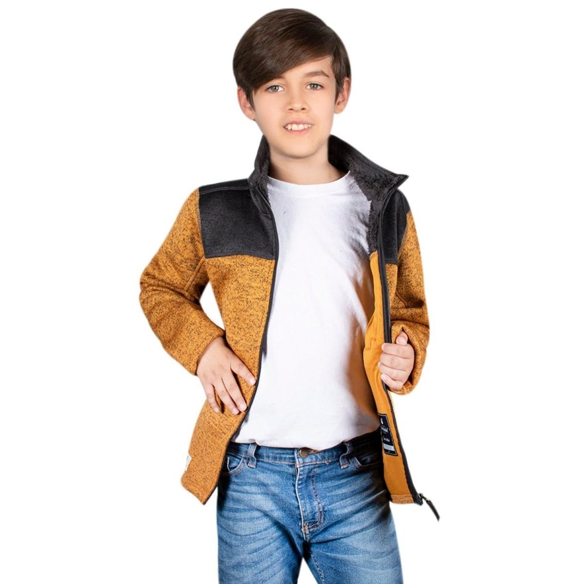 Chamarra Jaspe con Cierre Niño - Greenlander