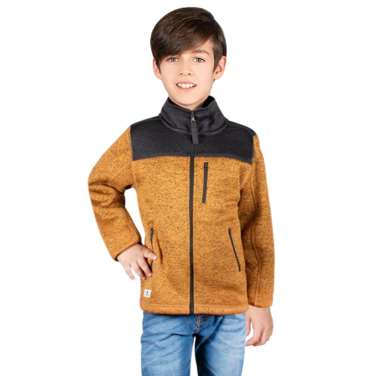 Chamarra Jaspe con Cierre Niño - Greenlander