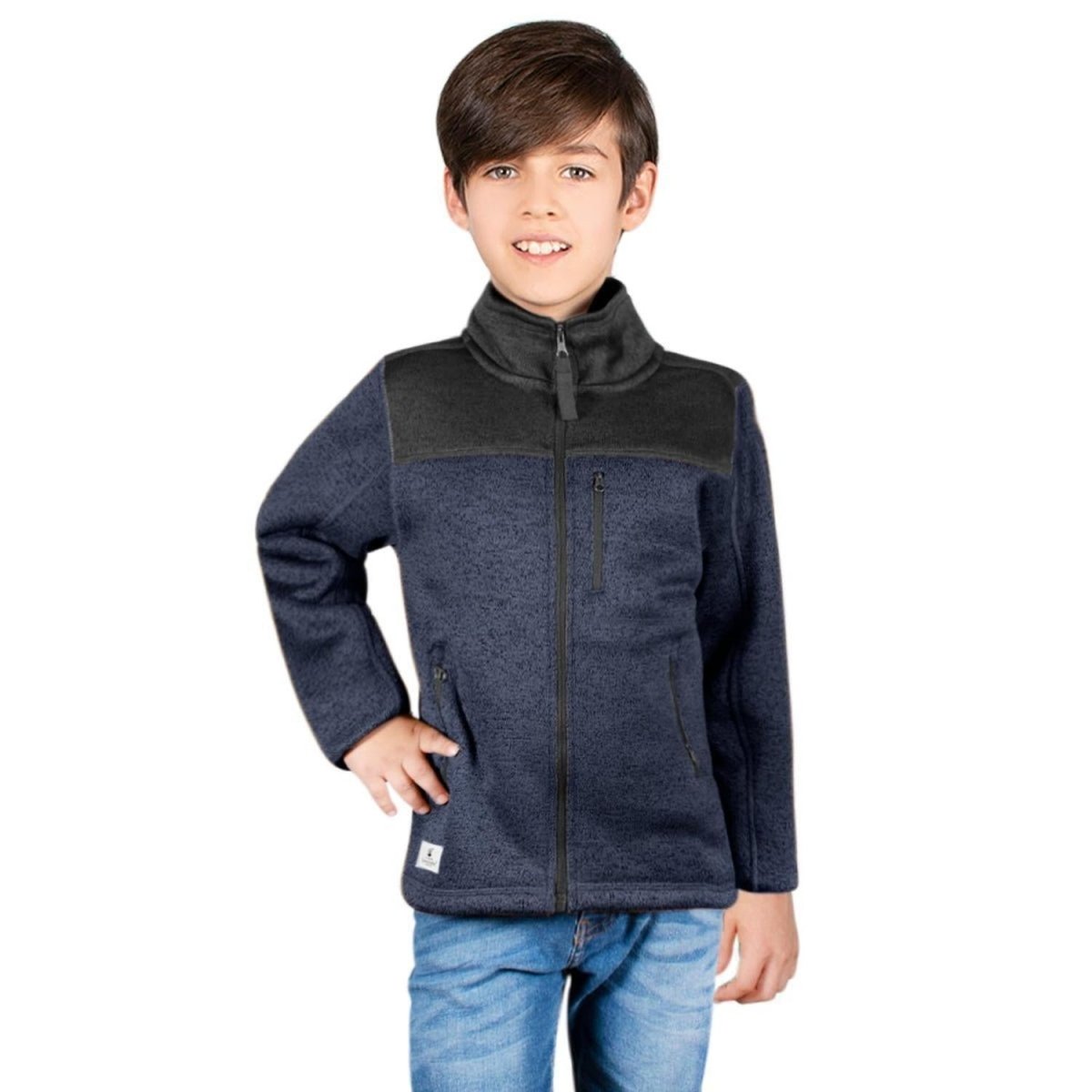 Chamarra Jaspe con Cierre Niño - Greenlander