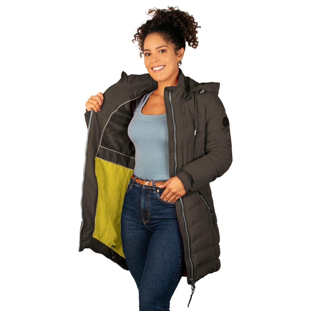 Chamarra Larga Capitonada con Gorro Desmontable para Mujer - Greenlander