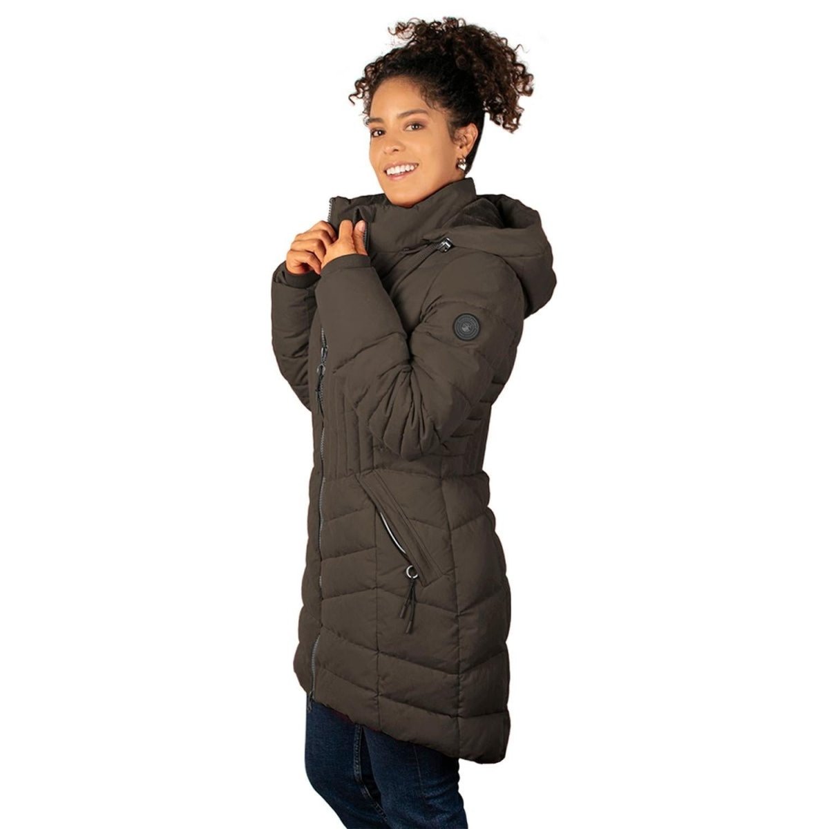 Chamarra Larga Capitonada con Gorro Desmontable para Mujer - Greenlander