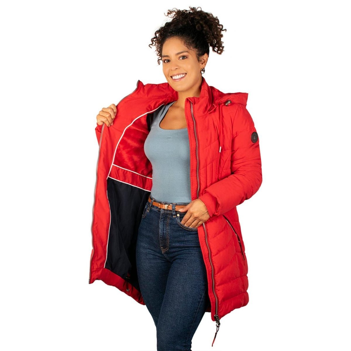 Chamarra Larga Capitonada con Gorro Desmontable para Mujer - Greenlander