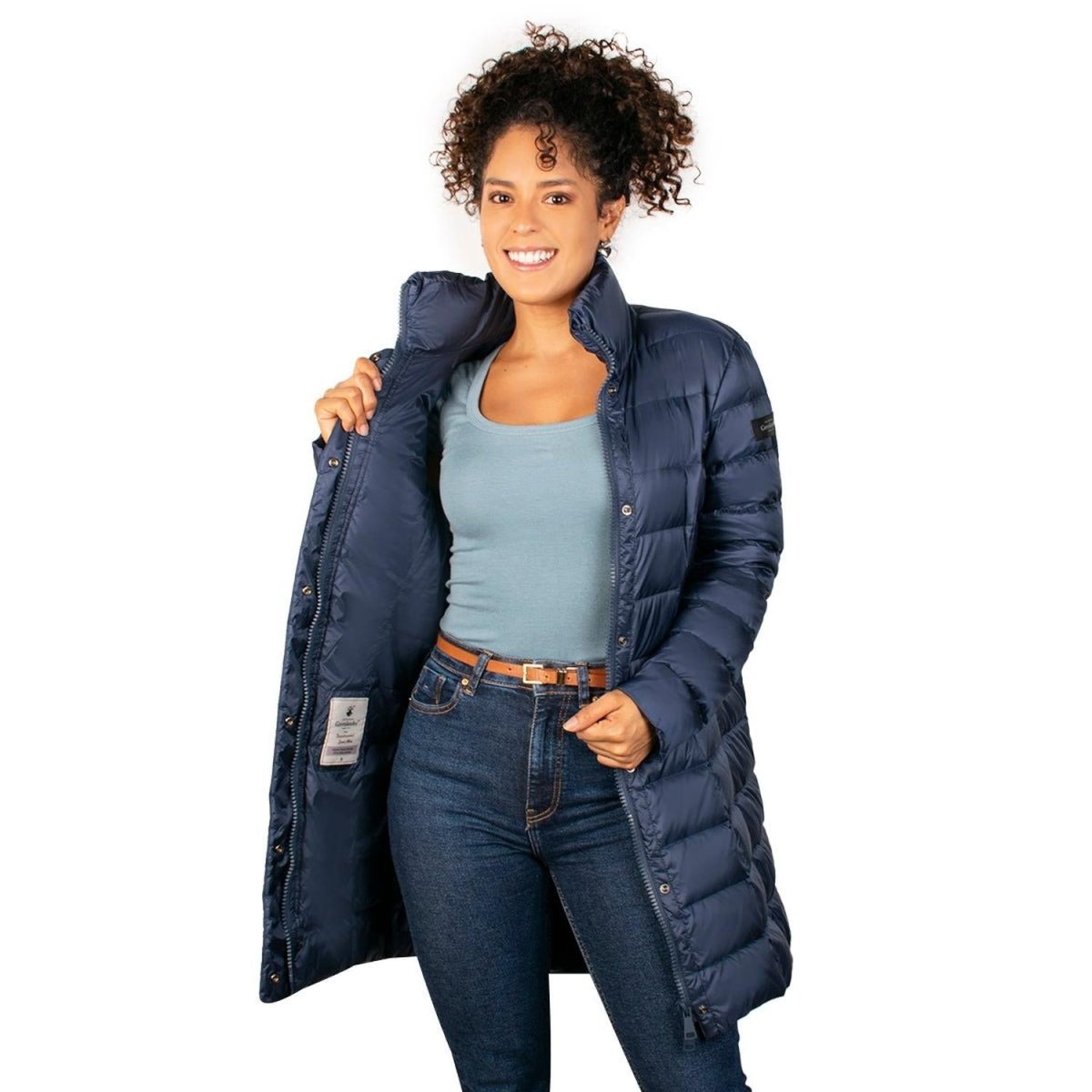 Chamarra Larga Capitonada De Pluma Mujer Greenlander - Greenlander