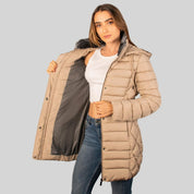 Chamarra larga capitonada para mujer con bolsillos Greenlander - Greenlander