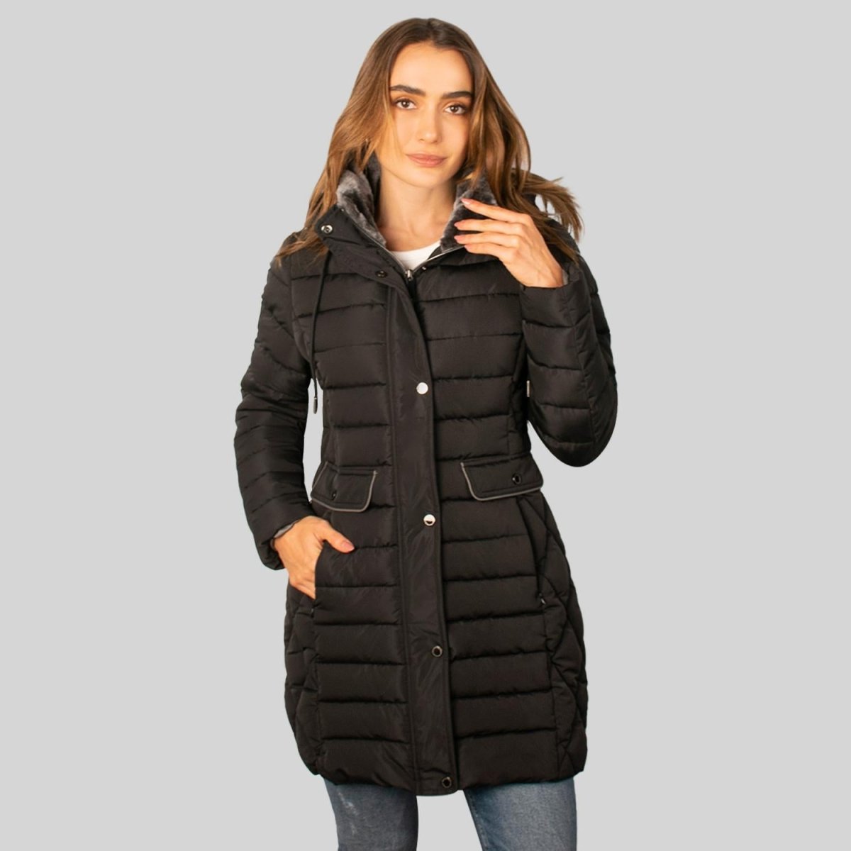 Chamarra larga capitonada para mujer con bolsillos Greenlander - Greenlander