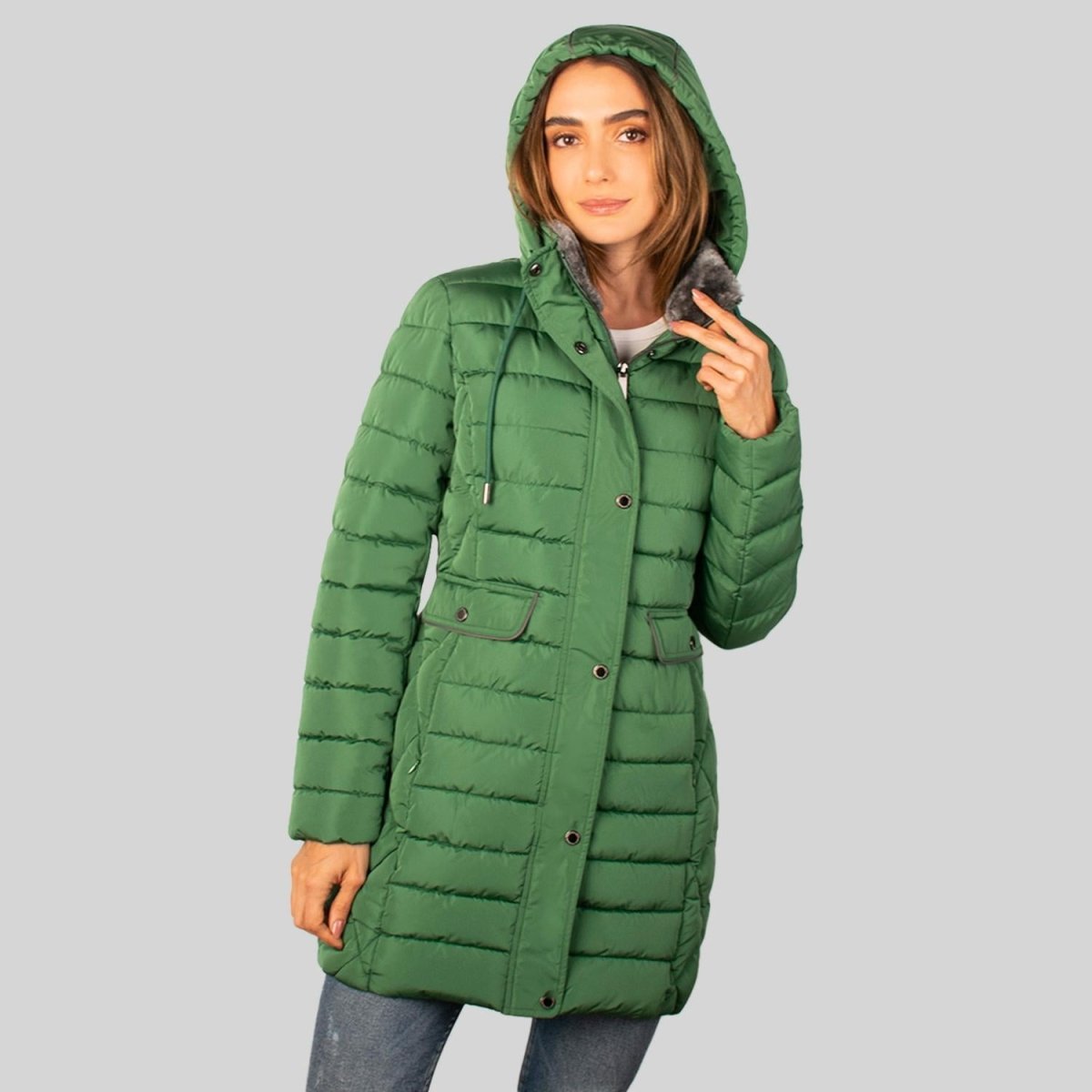 Chamarra larga capitonada para mujer con bolsillos Greenlander - Greenlander